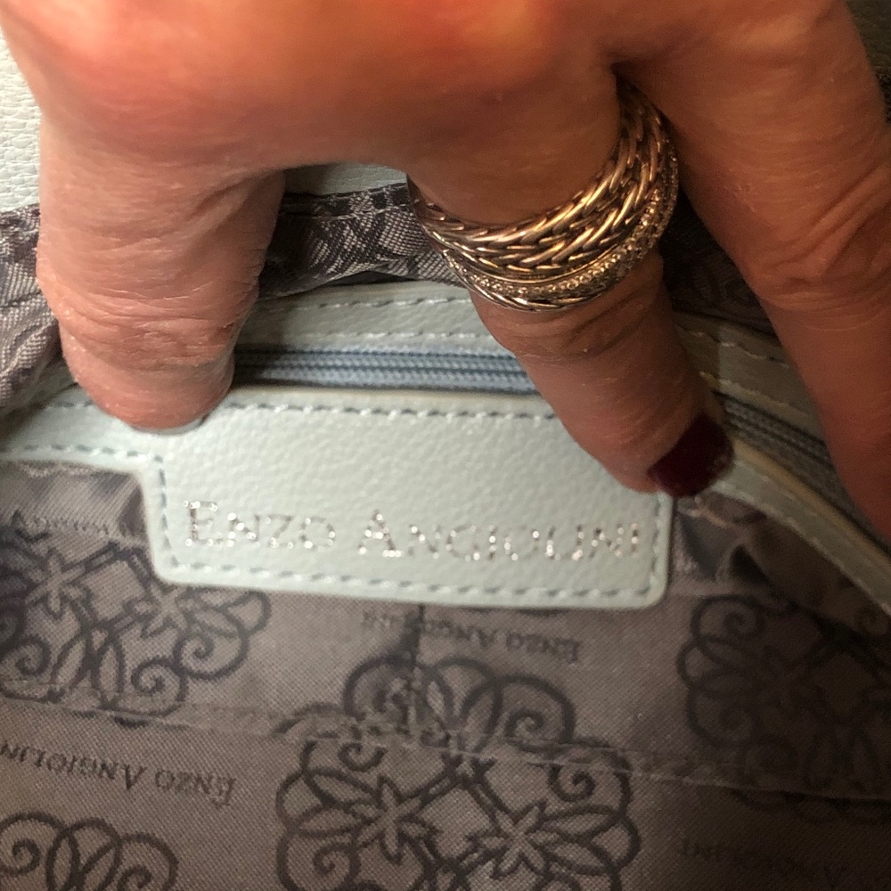 Enzo Angiolini Powder Blue Bangle Crossbody Handbag - Picture 9 of 10